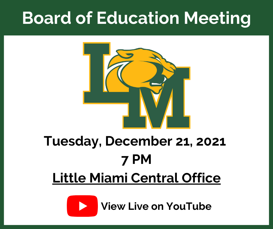 LM logo with board of education meeting notice text